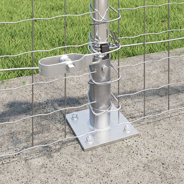 vidaXL Fence with Post Silver 0.6 x 25 m Steel