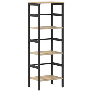 vidaXL Bookshelf 3-Tier 40 x 29.5 x 115 cm Engineered Wood Sonoma Oak