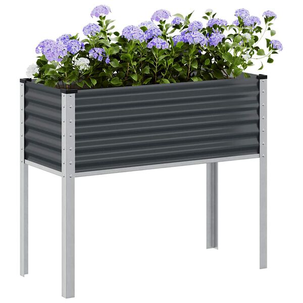 vidaXL Garden Planter Anthracite 100x45x90 cm Steel