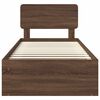vidaXL Bed Frame with Headboard Brown Oak 75 x 190 cm Solid Pine Wood