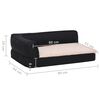 vidaXL Ergonomic Dog Bed Mattress 90x64 cm Linen Look Fleece Black