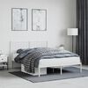 vidaXL Metal Bed Frame without Mattress with Headboard White 140x190cm