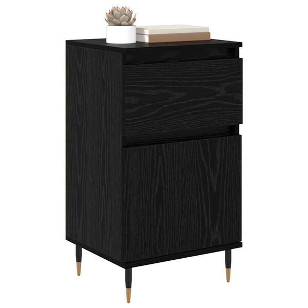 vidaXL Sideboard Black Oak 40 x 35 x 70 cm Engineered Wood and Iron