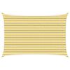 vidaXL Sunshade Sail Yellow and White 3 x 5 m HDPE