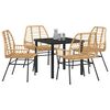 vidaXL Garden Dining Set 5 pcs Brown Poly Rattan