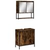 vidaXL 2 Piece Bathroom Furniture Set Smoked Oak Engineered Wood