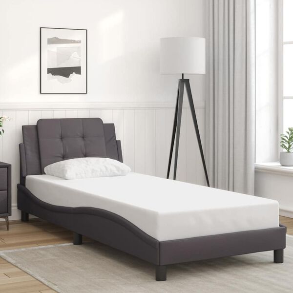 vidaXL Bed Frame without Mattress "Zadar" Grey 90x200 cm Faux Leather