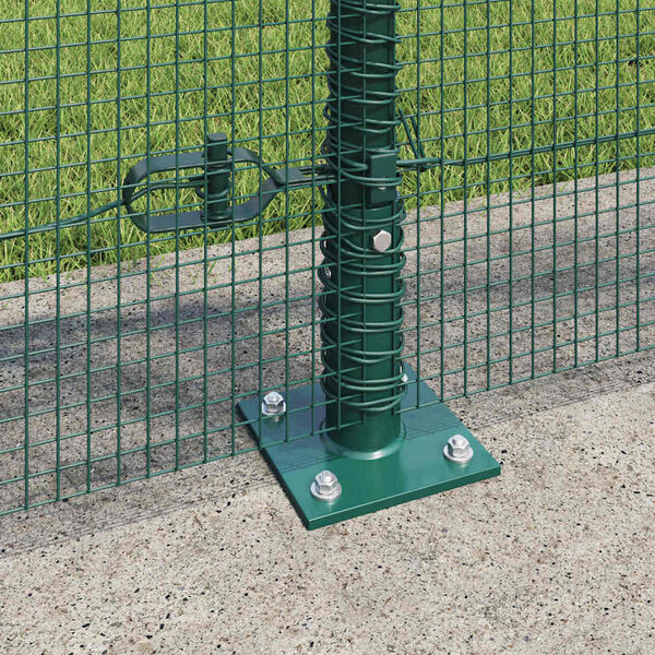 vidaXL Fence Post Green 10 x 0.8 m (12 x 12 mm mesh) Steel and PVC