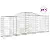 vidaXL Arched Gabion Baskets 15 pcs 300x30x100/120 cm Galvanised Iron