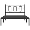 vidaXL Metal Bed Frame without Mattress with Headboard Black 107x203cm