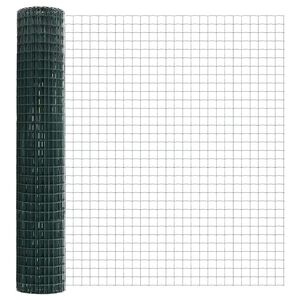vidaXL Welded Wire Fence 10 x 1.6 m (W x H) PVC-Coated Steel Green