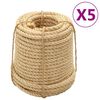 vidaXL Sisal Ropes 5 pcs 14 mm 100 m