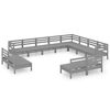 vidaXL 12 Piece Garden Lounge Set Solid Wood Pine Grey