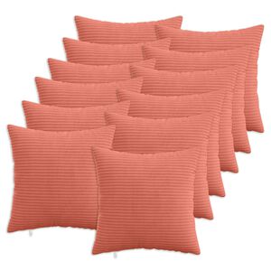 vidaXL Cushion Cover 12 pcs HEERLEN Red Orange 40 x 40 cm Corduroy