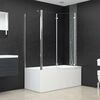 vidaXL Bath Enclosure 120x69x130 cm Tempered Glass Transparent