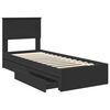 vidaXL Storage Bed with Headboard Black 75 x 190 cm Engineered Wood