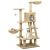 vidaXL Cat Tree with Sisal Scratching Posts Beige 122 cm