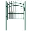 vidaXL Fence Gate Emmen with Spikes Steel 104x97 cm Green