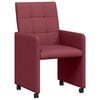 vidaXL Dining Chairs with Wheels 2 pcs Wine red 58 x 65 x 94 cm Fabric