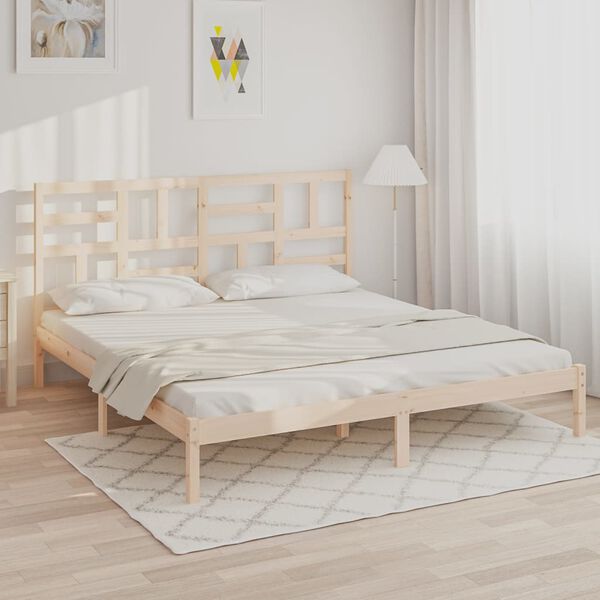 vidaXL Bed Frame without Mattress Solid Wood 200x200 cm