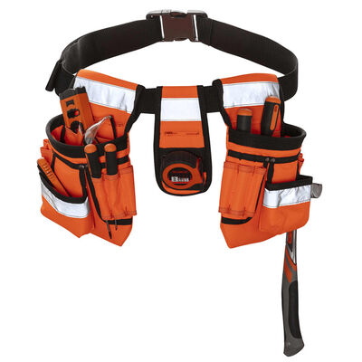Toolpack High-Visibility Tool Belt Sash Orange and Black