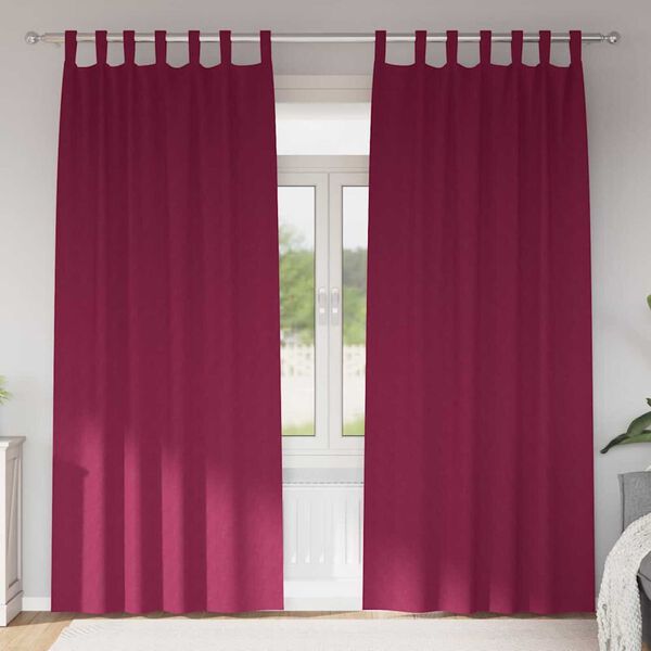 vidaXL Blackout Curtains with Rings 2 pcs Wine Red 260 x 140 cm
