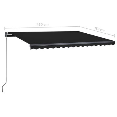 vidaXL Freestanding Automatic Awning 450x350 cm Anthracite