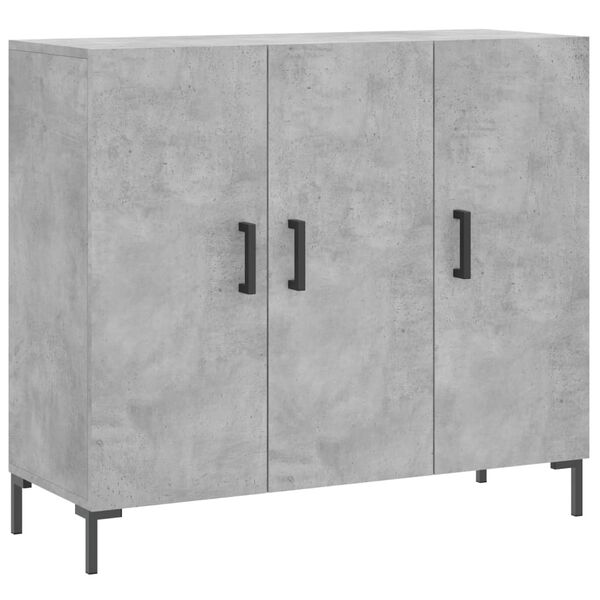 vidaXL Sideboard Concrete Grey 90x34x80 cm Engineered Wood