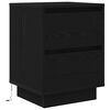 vidaXL Bedside Cabinets with LED Lights&nbsp;2 pcs Black 38x34x50 cm