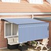 vidaXL Retractable Awning Manual Blue and White 350 x 250 cm