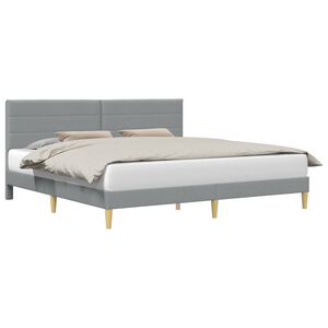 vidaXL Bed Frame with Headboard Light Grey 180 x 200 cm Fabric