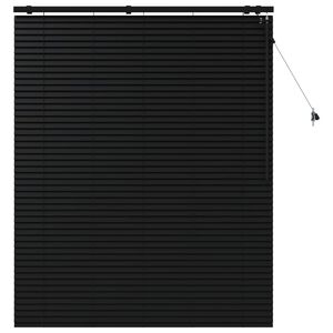 vidaXL Venetian Blind Black 140 x 160 cm 35 mm Solid Paulownia Wood