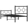 vidaXL Metal Bed Frame without Mattress with Footboard Black 80x200cm