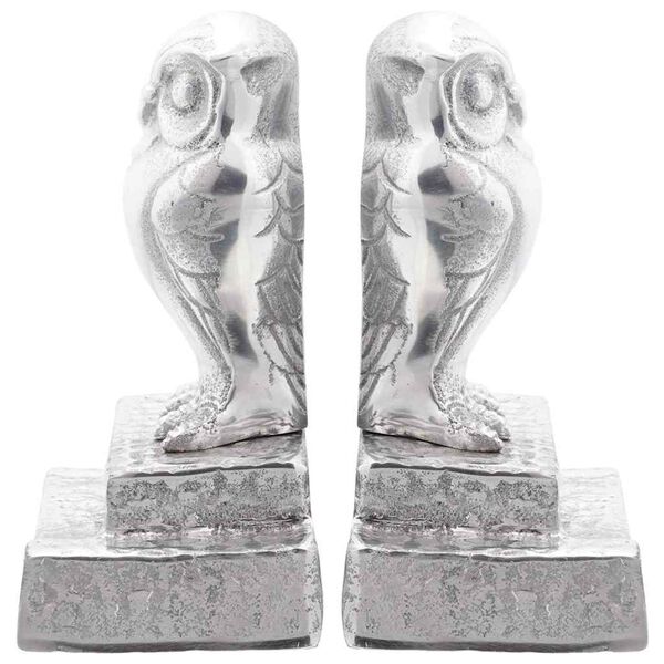 vidaXL Bookends 2 pcs Silver 12 x 9 x 19 cm Aluminium