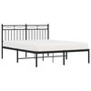 vidaXL Metal Bed Frame without Mattress with Headboard Black 140x200cm