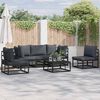 vidaXL Garden Sofa Set with Cushion 5 pcs Black Aluminium