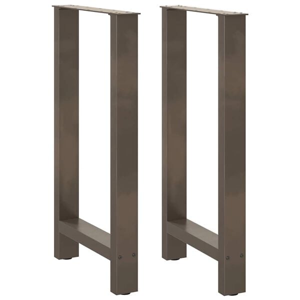 vidaXL Bar Table Legs Natural Steel 2 pcs 40x(90-91) cm Steel