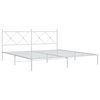 vidaXL Metal Bed Frame without Mattress with Headboard White 183x213cm