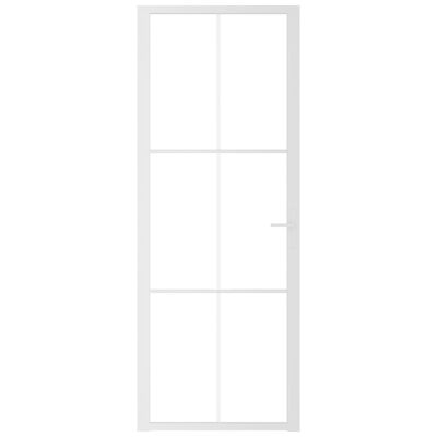 vidaXL Interior Door 76x201.5 cm White ESG Glass and Aluminium