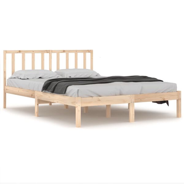 vidaXL Bed Frame without Mattress Solid Wood Pine 120x190 cm Small Double