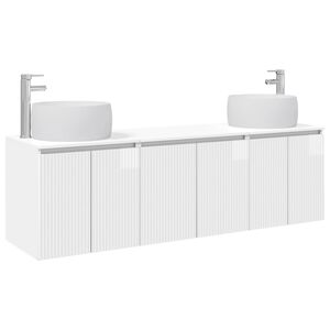 vidaXL Bathroom Cabinet Set 3 pcs High Gloss White 49.5 x 44.5 x 66 cm