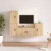 vidaXL 4 Piece TV Cabinet Set Sonoma Oak Engineered Wood