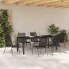 vidaXL Garden Dining Set 7 pcs Black Powder-Coated Steel