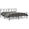 vidaXL Metal Bed Frame without Mattress with Footboard Black 200x200cm