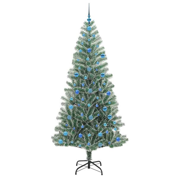 vidaXL Artificial Christmas Tree Snow Flocked with LED Light 210 cm