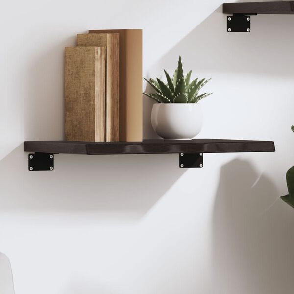 vidaXL Wall Shelf Dark Brown 40x20x2 cm Treated Solid Wood Oak