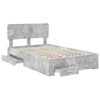 vidaXL Bed Frame Concrete Grey 120 x 200 cm Engineered Wood