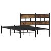 vidaXL Metal Bed Frame without Mattress Smoked Oak 120x200 cm