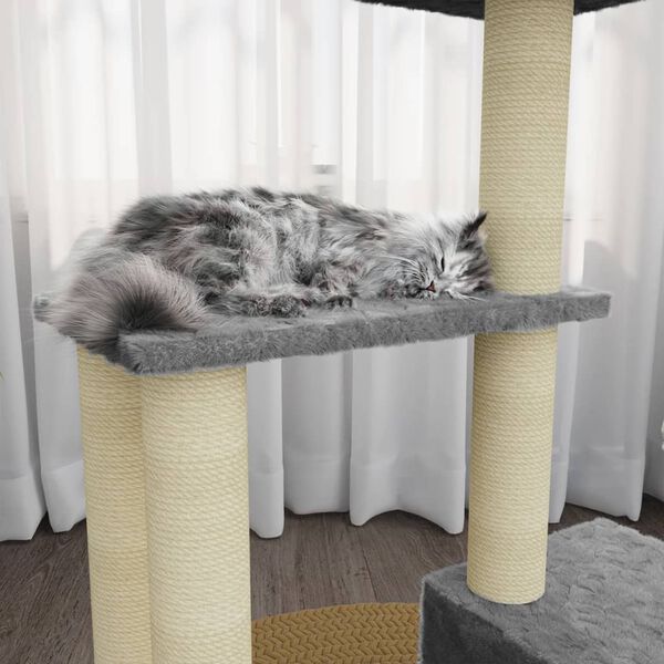 vidaXL Cat Tree with Sisal Scratching Posts Light Grey 71 cm