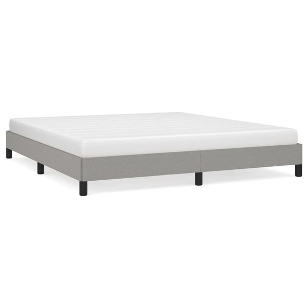 vidaXL Bed Frame without Mattress Light Grey Super King Fabric